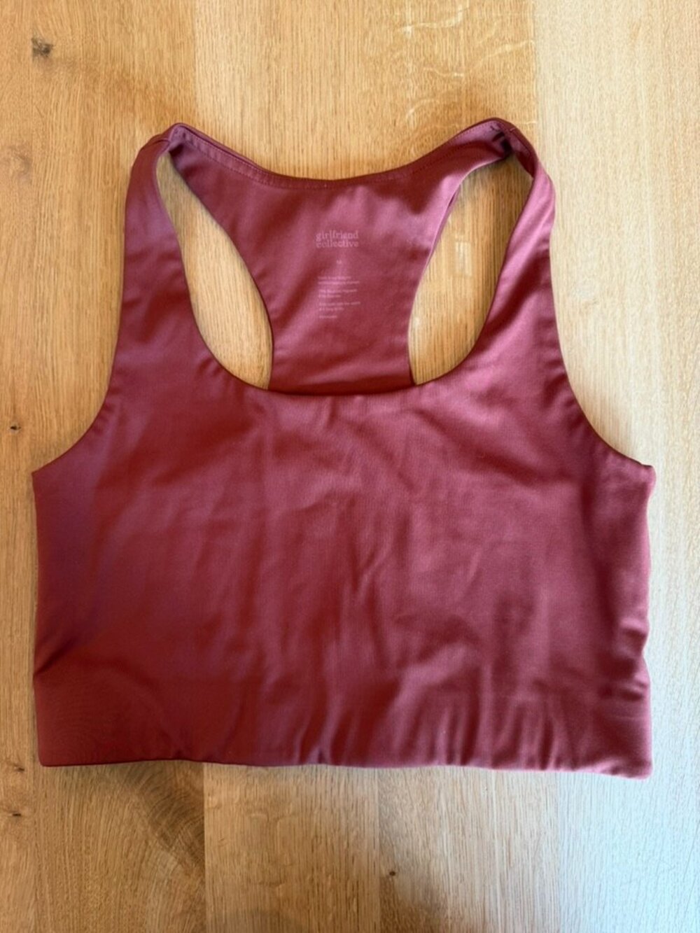 Girlfriend Collective Rust Red Racerback Longline Sports Bra Size Medium